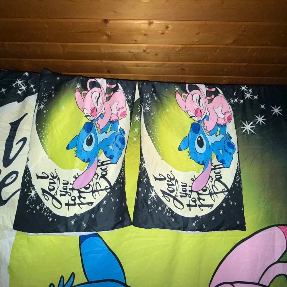 Disney Lilo & Stitch-Stitch and Angel Duvet Cover & Pillow Case set. 86”X86”